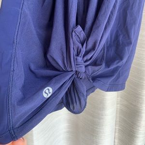 lululemon tie back blue tank top